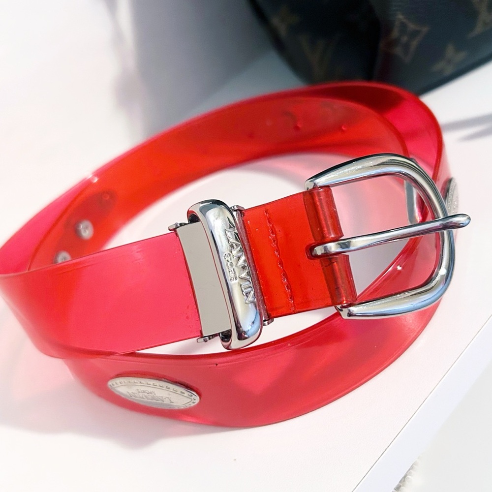 Auth. Lanvin Rare Vintage Neon Jelly Logo Belt